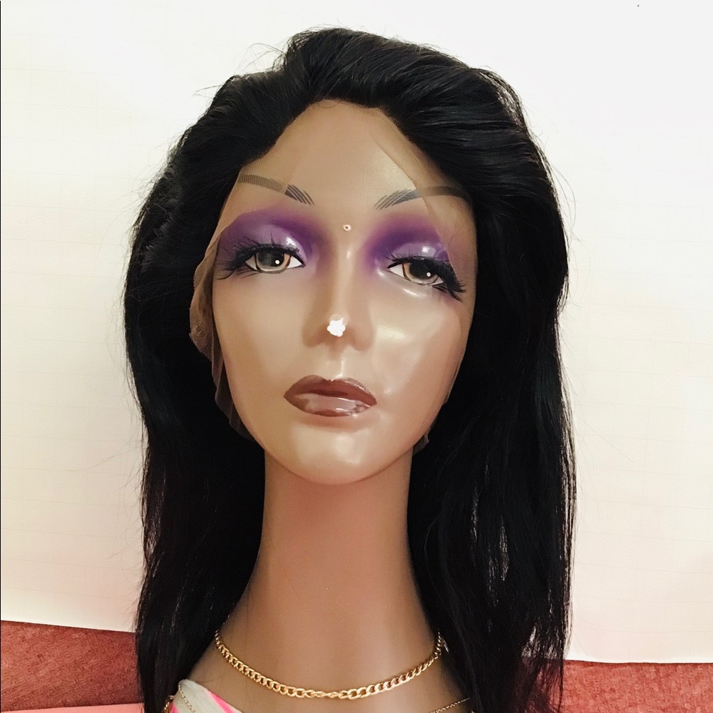Lace Front Straight Human Hair Wig 360 Two Different Style To Choose Natural Col - Picture 3 of 9